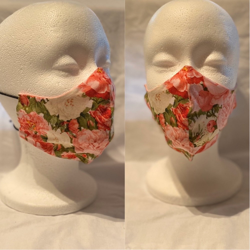 100% Cotton Face Mask w/ Flowers